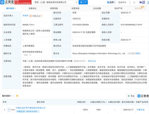 中曼石油跨界布局AI 成立智能信息科技公司，聚焦上海信息安全軟件開發